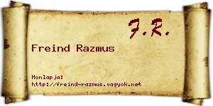 Freind Razmus névjegykártya